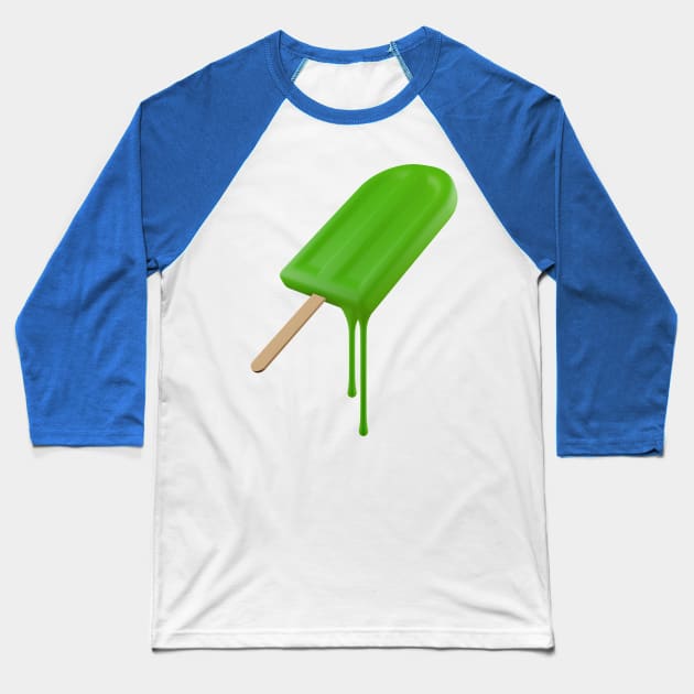 Lime Green Popsicle Baseball T-Shirt by graphicfire